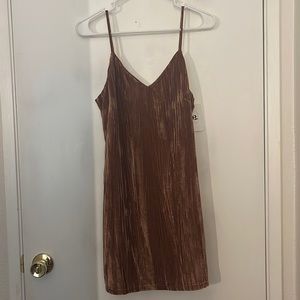 Brown coppered color velvet dress